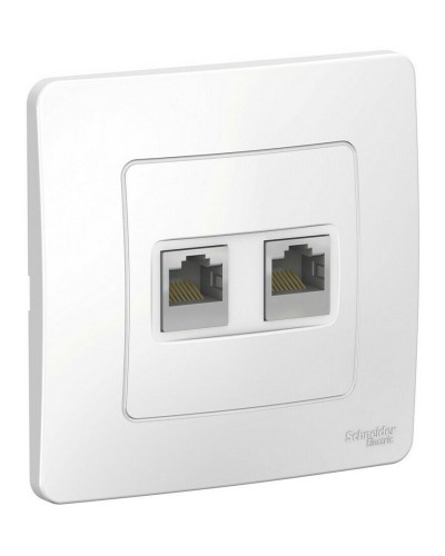 BLANCA розетка RJ45, 2-местная, кат. 5Е, скрытой установки, белый (BLNIS045451). Розетка компьютерная. Systeme Electric в Тамбове