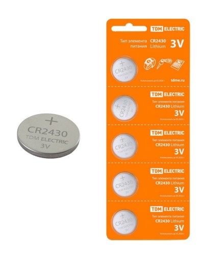 CR2430 Lithium 3V BP-5 TDM (SQ1702-0030). Элемент питания. TDM ЕLECTRIC в Тамбове