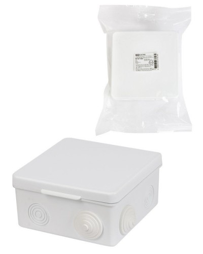 Коробка ОП 100х100х55мм, крышка, IP54, 8вх., белая (SQ1401-0923). Распаячная коробка. TDM ЕLECTRIC в Тамбове