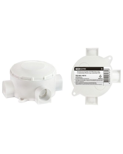 Распаячная коробка ОП D80х35мм, IP42, 3-х рожковая, белая TDM (SQ1401-4014). Распаячная коробка ОП. TDM ЕLECTRIC в Тамбове