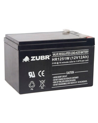 ZUBR HR 1251W (12V, 12Ah). Аккумулятор герметичный свинцово-кислотный. ZUBR в Тамбове