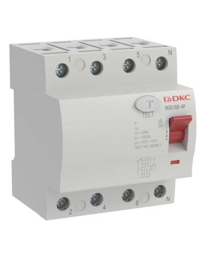 YON MAX MDL100 ВДТ, 4P, 30mA, 25A, АС (MDL100-4P2-25-AC). Автоматический выключатель дифференциальный (УЗО). ДКС в Тамбове