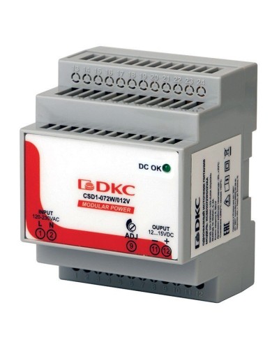 Источник питания однофазный 72Вт, 5А, 12В (XCSD1072W012VAA). Источник питания  MODULAR POWER однофазный. ДКС в Тамбове