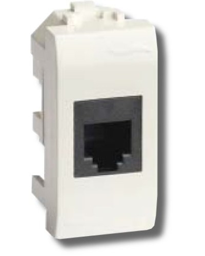 Розетка RJ-45 Brava 1 модуль белая (76457B): Розетка компьютерная экранированная с одним разъёмом в Тамбове