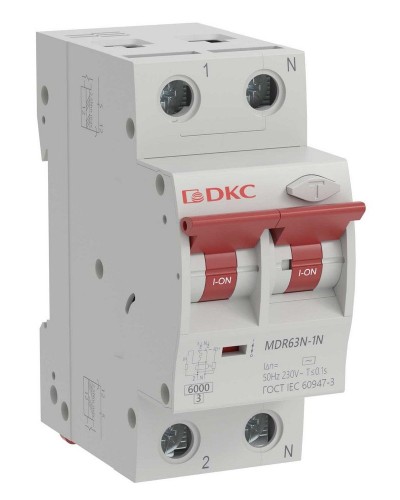 YON max MDR, 1P+N, 30mA, 10A, 6kA, А (MDR63N-1N2C10-A). Автоматический выключатель дифференциального тока. ДКС в Тамбове