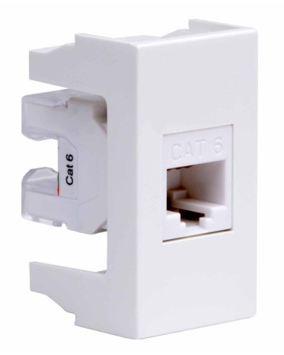 Розетка RJ-45 Viva 1 модуль кат.6A белая (45058). Розетка компьютерная экранированная с одним разъёмом. ДКС в Тамбове