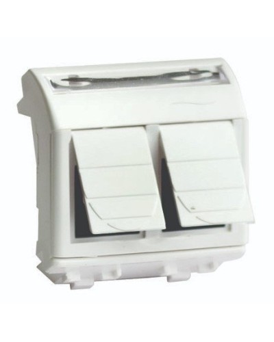 Розетка RJ-45 Brava 2 модуля слоновая кость (75656S): Розетка компьютерная с двумя разъёмами в Тамбове