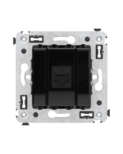 Розетка RJ-45 в стену, кат.5E, Avanti, одинарная, черный квадрат (4402663). Розетка компьютерная. ДКС в Тамбове