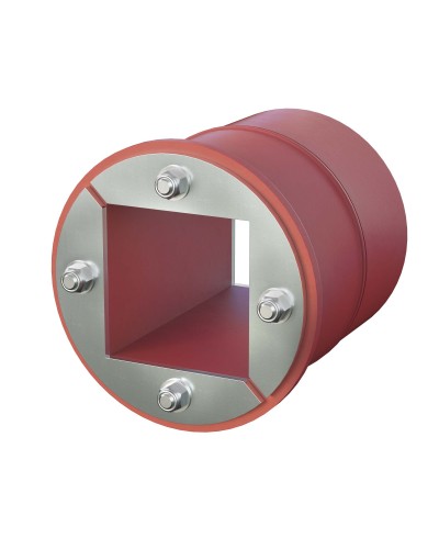 Проходка круглая, нержавеющая, D125х70 мм с проемом 80х80 мм (DXF3124): Проходка круглая, нержавеющая, с проёмом в Тамбове