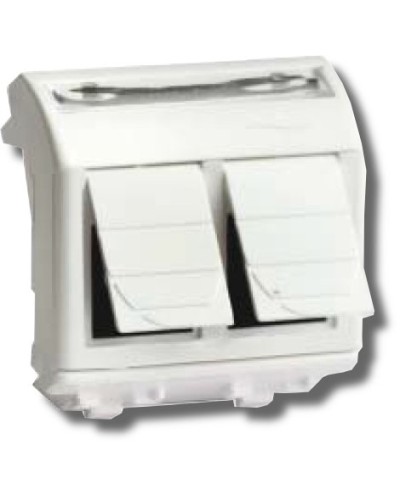Розетка RJ-45 Brava 2 модуля белая (76459B): Розетка компьютерная с двумя разъёмами в Тамбове
