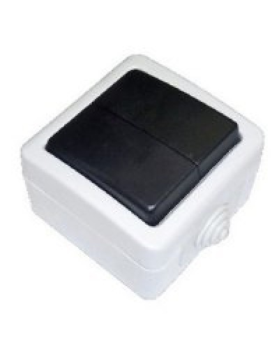 Переключатель двухклавишный 2-полюсный с 2 мест EF602SA, серый, LK Aqua (80006). Переключатель. Экопласт в Тамбове