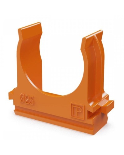 Крепёж-клипса для труб АБС-пластик оранжевая D25 (100 шт) (PR13.0065). Крепление для труб ПВХ. Промрукав в Тамбове