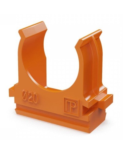 Крепёж-клипса для труб АБС-пластик оранжевая D20 (100 шт) (PR13.0064). Крепление для труб ПВХ. Промрукав в Тамбове