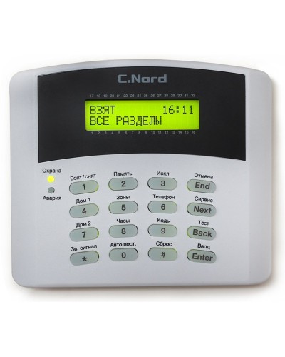 K16-LCD. Проводная клавиатура для контрольных панелей серии Норд, Hunter, Captain. Си-Норд в Тамбове