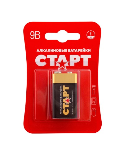 СТАРТ 6LR61-BL1 (9 В, Крона,  6LR61), БЛИСТЕР. Алкалиновая батарейка. СТАРТ в Тамбове